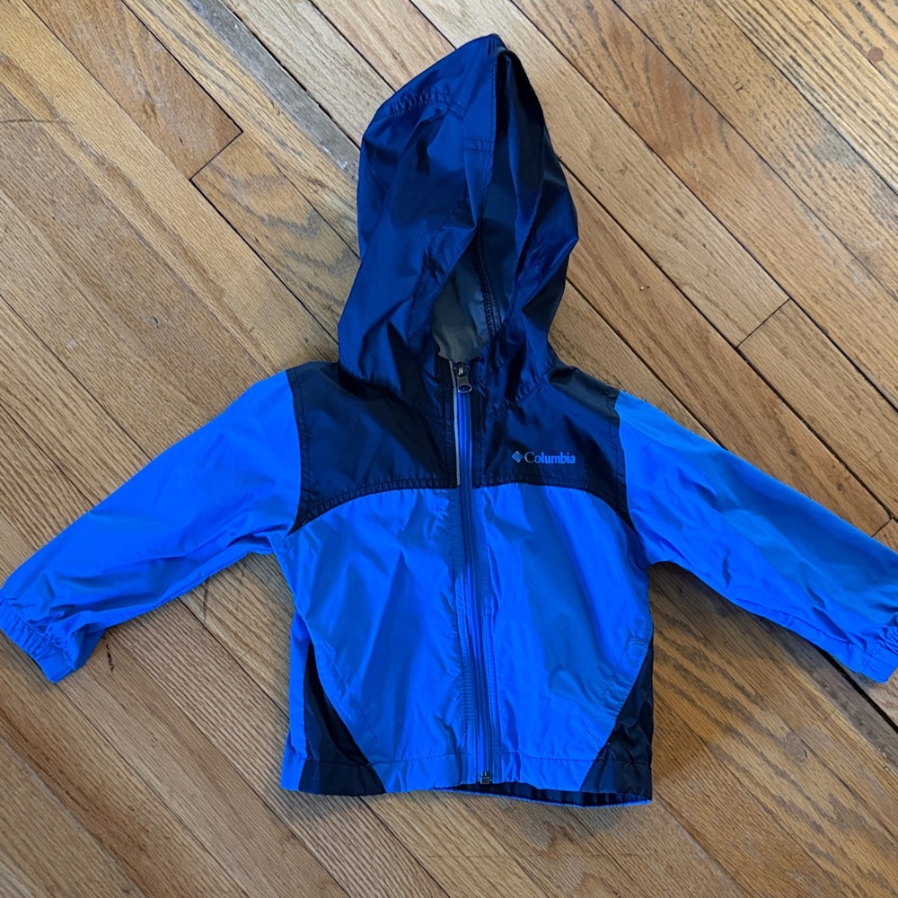 Columbia Bright Blue & Navy Hooded Windbreaker